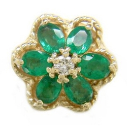 B2140 14K SLIDE WITH DIAMOND CENTER/FLOWER DESIGN EPK 